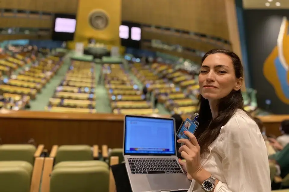 Ayşe Yorgancıoğlu was at the High-Level Political Forum held in New York in July 2022. Photo: Personal archive.