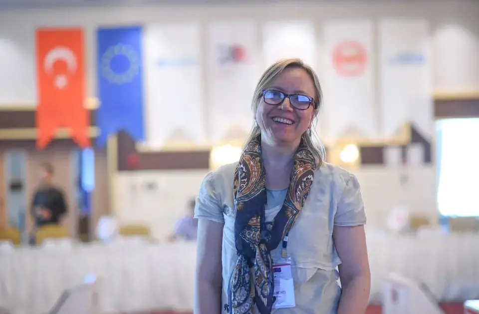 Academic Emel Memiş provides technical advice on gender-responsive planning and budgeting in Türkiye. Photo: UN Women Türkiye.