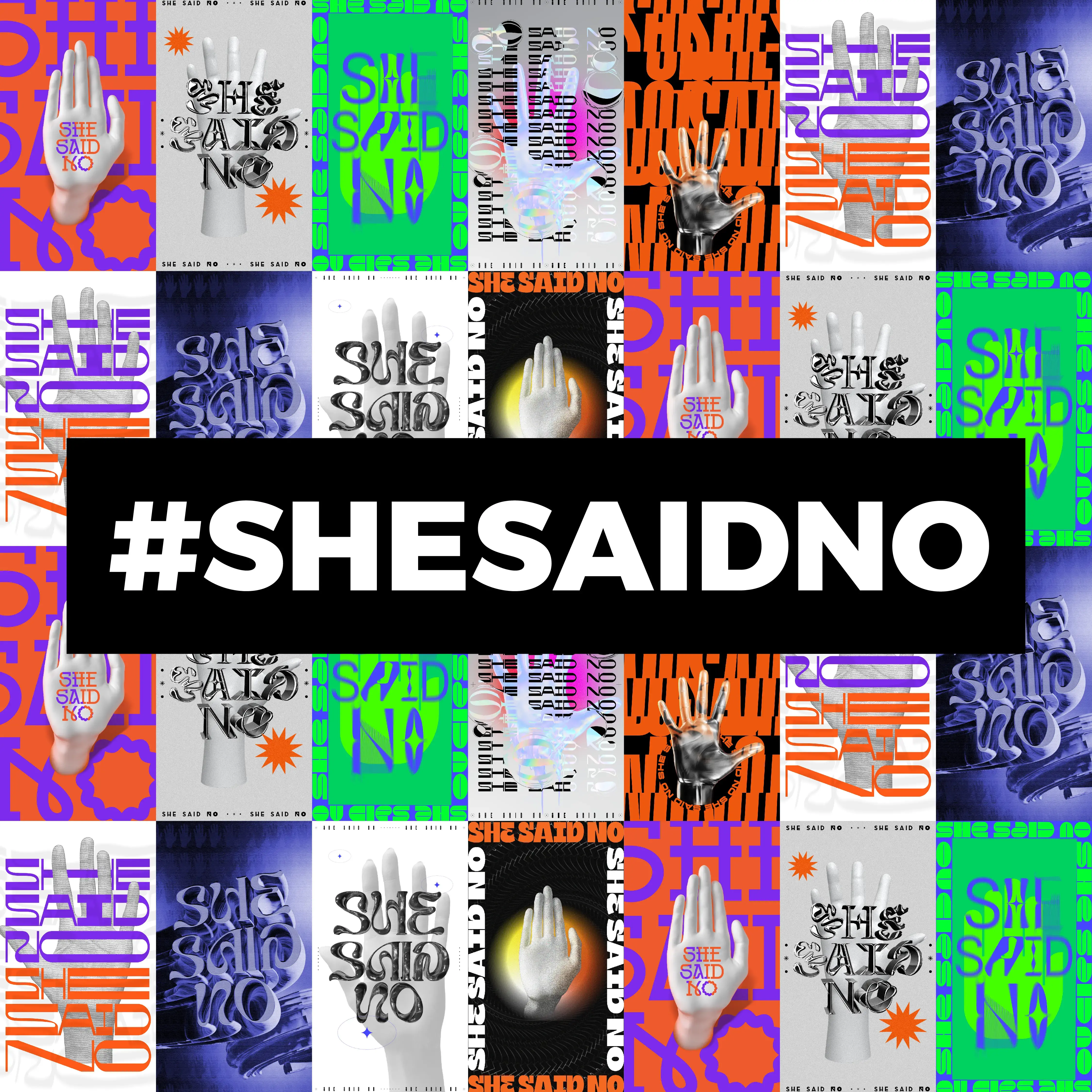 The posters represent the diversity of voices condemning violence against women. Design: Ogilvy.