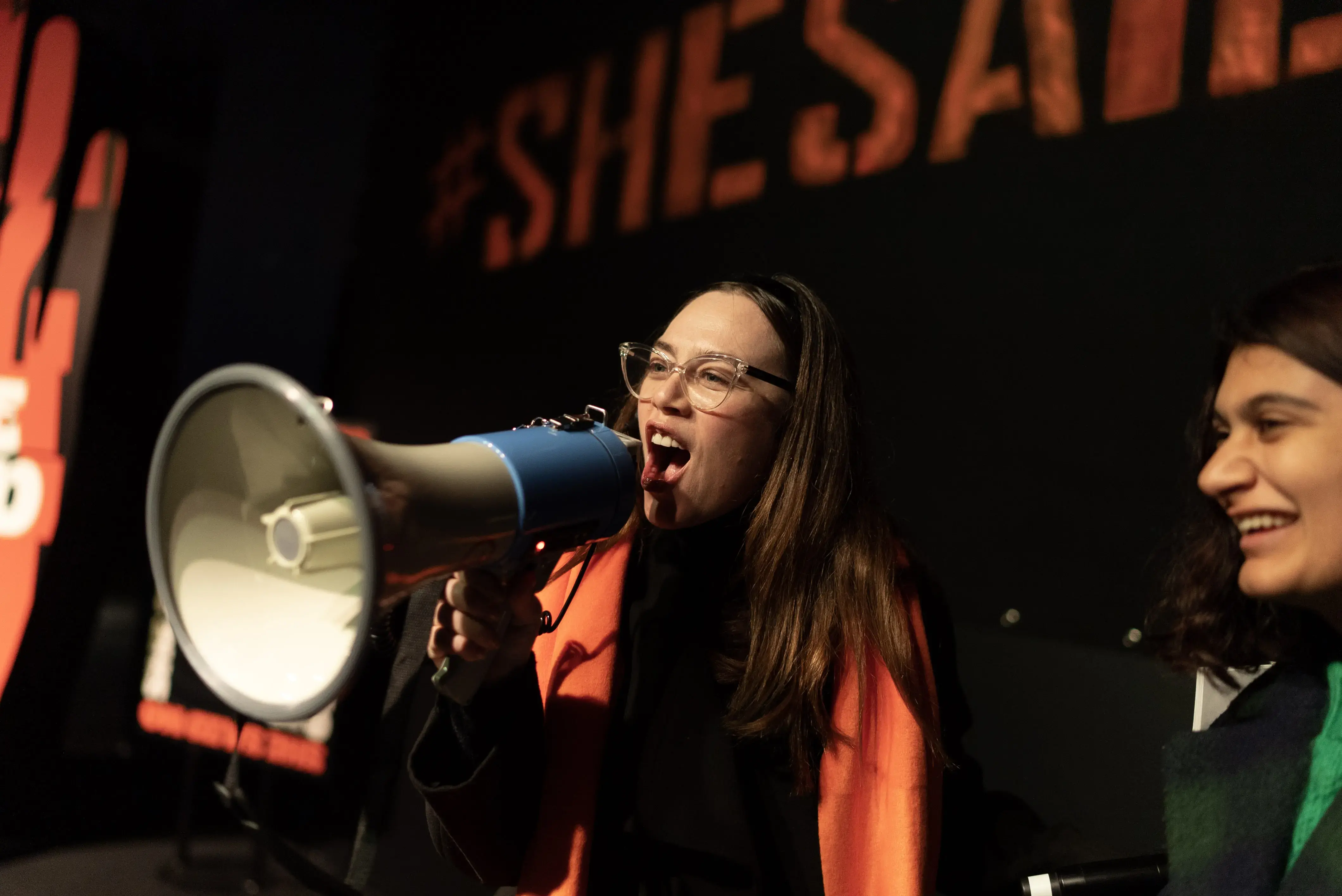 Actor and National Goodwill Ambassador Demet Evgar moderated the #SheSaidNo launch event. Photo: UN Women/İlkin Eskipehlivan.