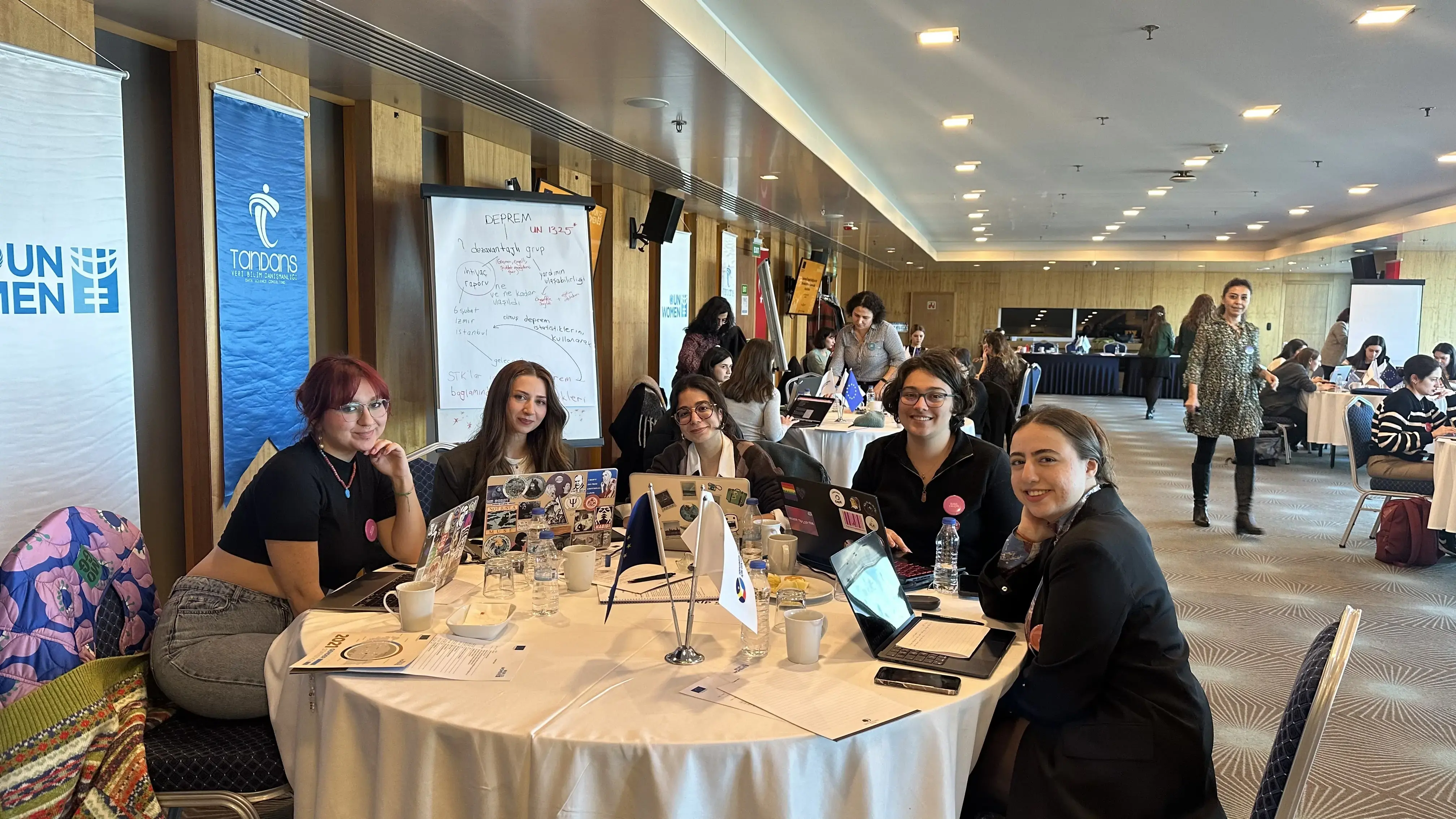 Team GenderStellar at the Hackathon working on their project. Photo: Tandans Data Science Consulting