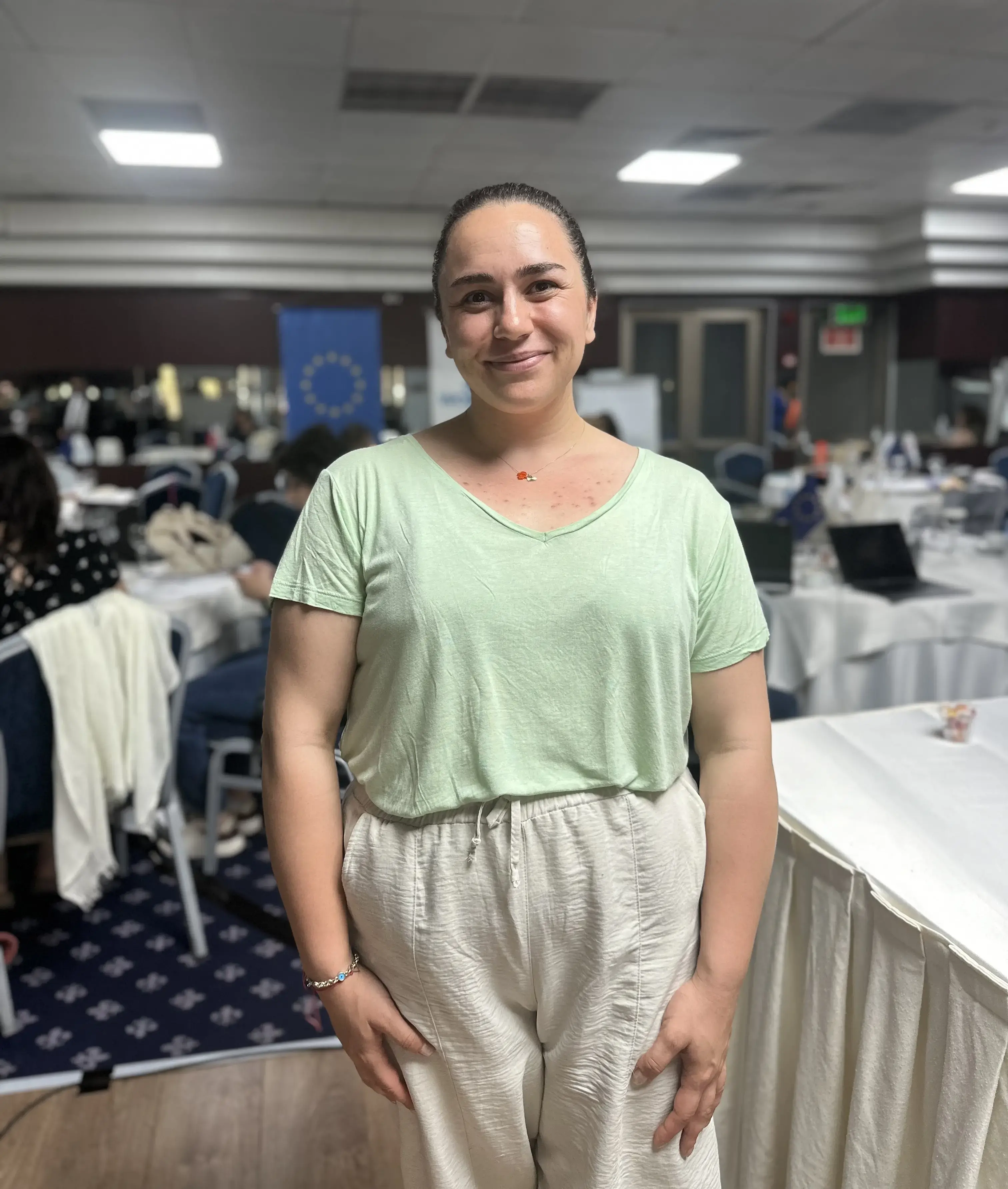 Çisem Şendeniz, a participant from Gola Culture, Art and Ecology Association. Photo: UN Women / Ebru Demirel