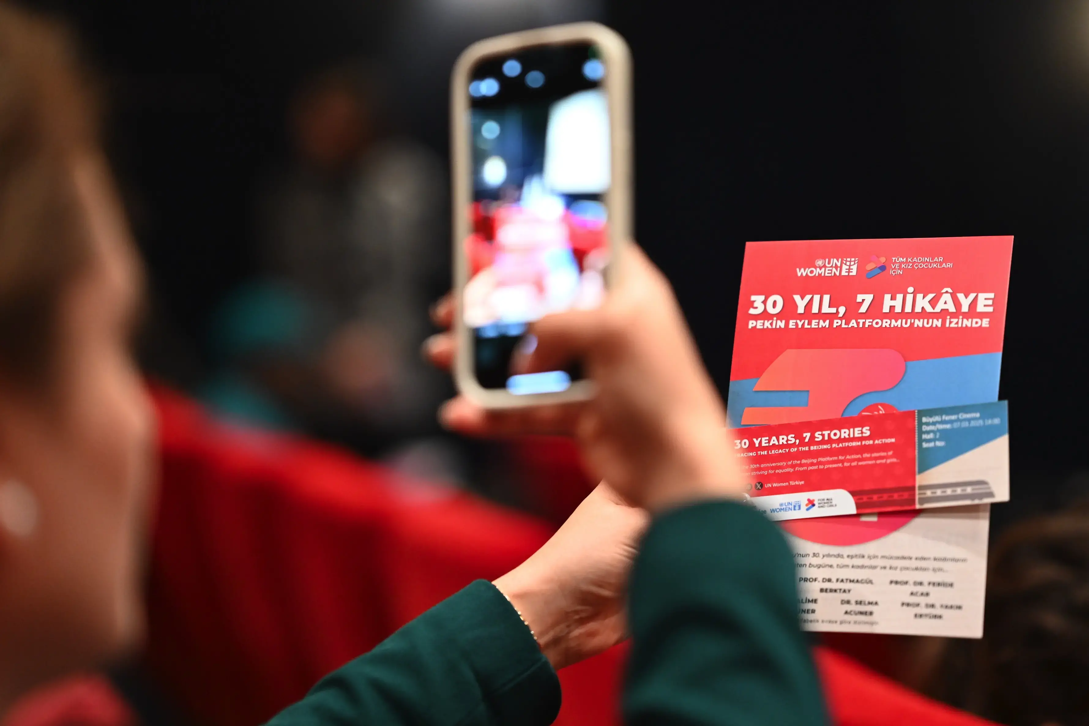 The premiere of 30 Years, 7 Stories documentary in Ankara—marking three decades of progress since the Beijing Declaration, brought together activists, academics, diplomats, and young leaders. Credit: UN Women